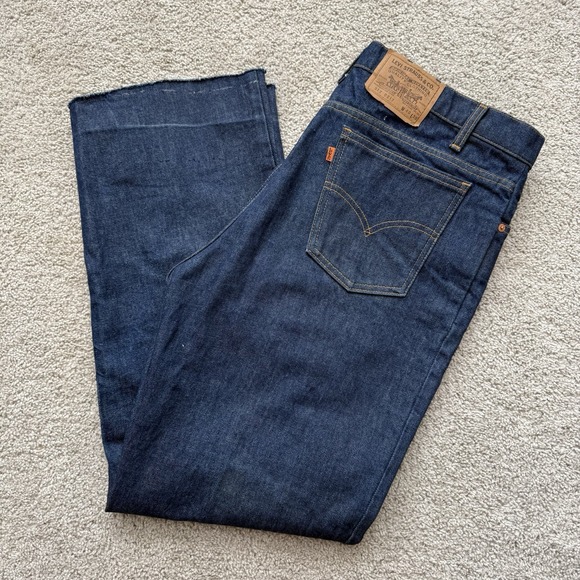 Vintage Levis 517 Jeans Mens 38 x 30 Actual Bootcut Orange Tab Dark Denim Canada - Picture 1 of 10